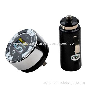 Newest Car FM Transmitter, LDC Display, Detached Design, Supports T-flash Card